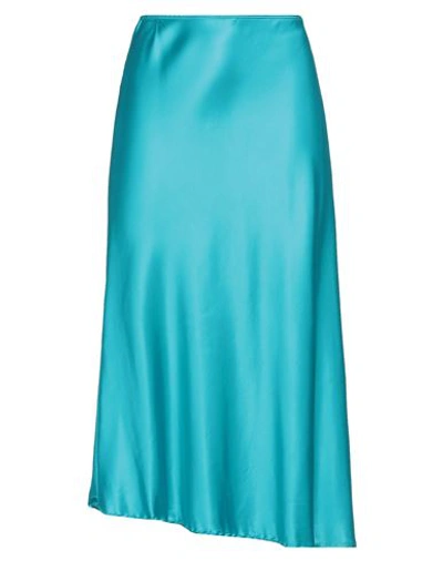 Camicettasnob Woman Midi Skirt Azure Size 12 Viscose, Elastane In Blue