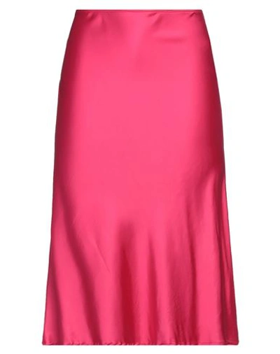 Camicettasnob Woman Midi Skirt Fuchsia Size 10 Viscose, Elastane In Pink