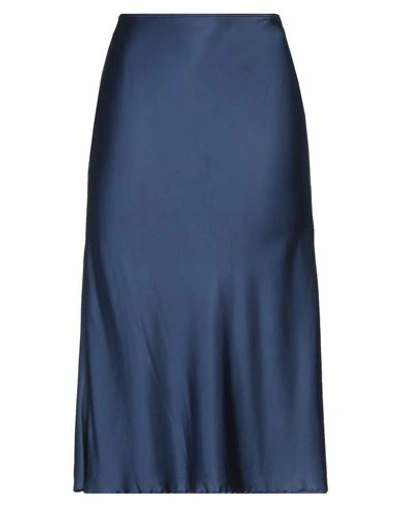 Camicettasnob Woman Midi Skirt Navy Blue Size 4 Viscose, Elastane