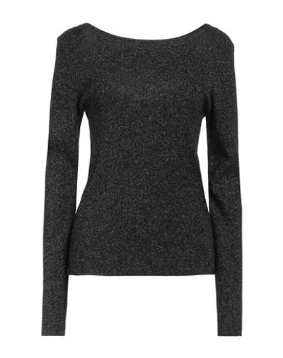 Max Mara Woman Sweater Black Size L Wool, Polyamide, Metallic Fiber