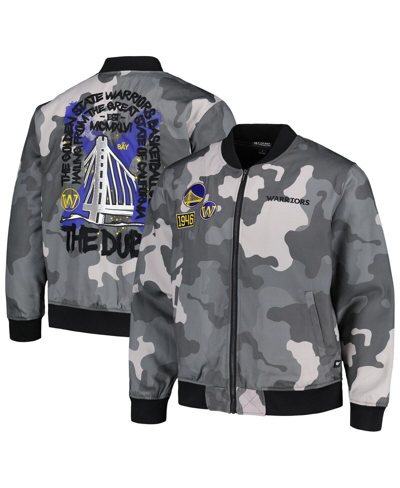 The Wild Collective Men's And Women's  Gray Golden State Warriors 2023/24 City Edition Camo Bomber Fu