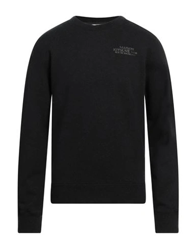 Maison Kitsuné Man Sweatshirt Black Size M Cotton, Wool