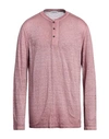 Dondup Man T-shirt Pastel Pink Size L Linen