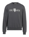 Trussardi Man Sweatshirt Lead Size Xxl Cotton, Elastane In Grey