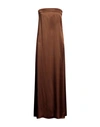 Semicouture Woman Maxi Dress Brown Size 10 Acetate, Silk