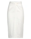 Emporio Armani Woman Midi Skirt White Size 10 Polyester, Viscose In White