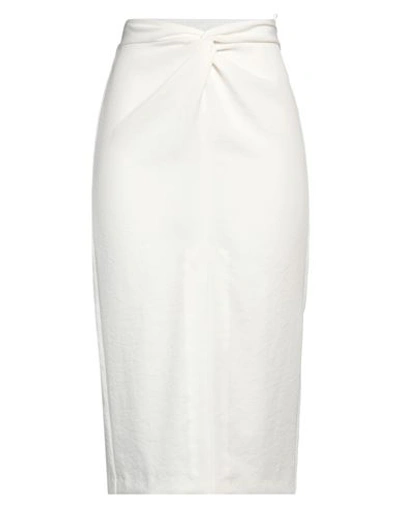 Emporio Armani Woman Midi Skirt White Size 10 Polyester, Viscose