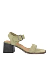 MOMA MOMA WOMAN SANDALS SAGE GREEN SIZE 8 LEATHER