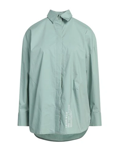 Gertrude + Gaston Woman Shirt Light Green Size M Cotton, Elastane