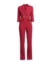 Elisabetta Franchi Woman Jumpsuit Garnet Size 6 Polyester, Elastane, Cotton In Red
