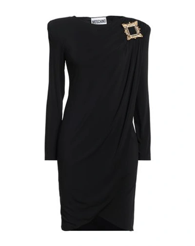Boutique Moschino Woman Mini Dress Black Size 8 Viscose, Elastane