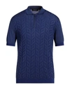 Drumohr Man Sweater Blue Size 40 Silk, Cotton