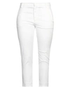 Dondup Woman Pants White Size 28 Cotton, Lyocell, Elastane