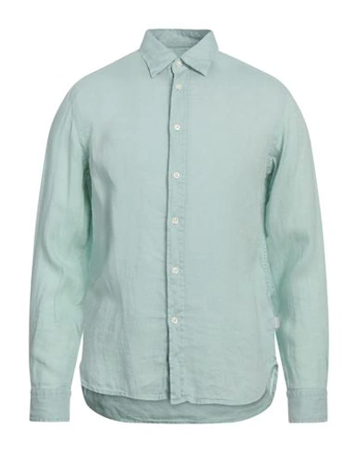 Woolrich Linen Shirt Man Shirt Turquoise Size M Linen In Blue