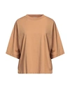 Tela Woman T-shirt Camel Size M Cotton In Beige