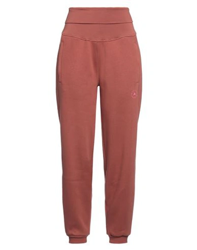 Adidas By Stella Mccartney Woman Pants Rust Size L Organic Cotton, Recycled Polyester In Red