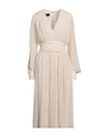 Rochas Woman Midi Dress Beige Size 8 Polyester