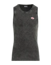 Diesel Man Tank Top Steel Grey Size Xl Cotton, Elastane
