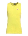Diesel Man Tank Top Acid Green Size Xl Cotton, Elastane In Green