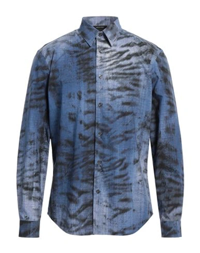 Just Cavalli Man Shirt Light Blue Size 44 Cotton
