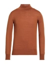 Svevo Man Turtleneck Tan Size 42 Wool In Brown