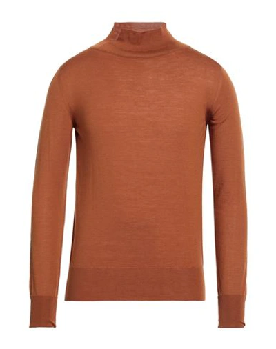 Svevo Man Turtleneck Tan Size 42 Wool In Brown