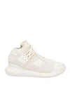 Y-3 Man Sneakers Ivory Size 12 Soft Leather, Textile Fibers In White