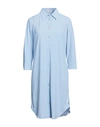 Camicettasnob Woman Short Dress Sky Blue Size 4 Cotton