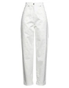 Msgm Woman Jeans White Size 4 Cotton, Elastane