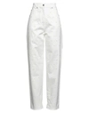 Msgm Woman Jeans White Size 4 Cotton, Elastane In White