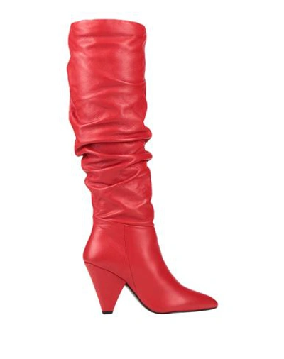 Valerio 1966 Woman Knee Boots Red Size 11 Soft Leather