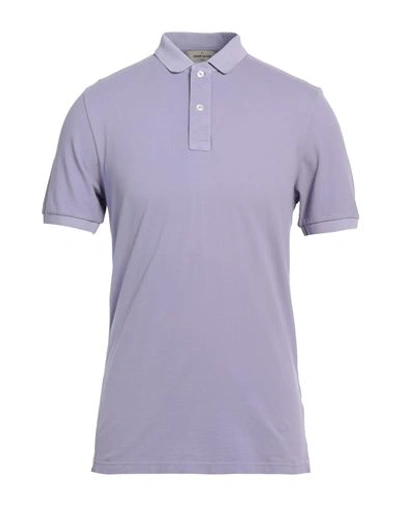 Gran Sasso Man Polo Shirt Lilac Size 38 Cotton In Purple