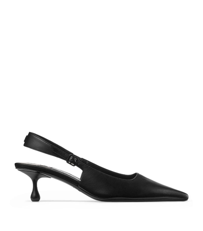 JIMMY CHOO AMEL 50 LEATHER SLINGBACK PUMPS