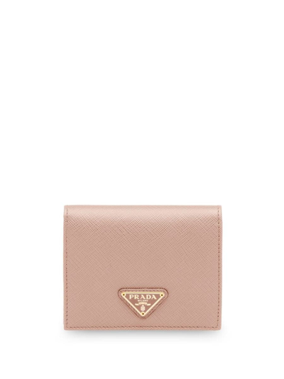 Prada Small Saffiano Bi-fold Wallet In Cipria