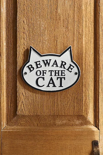 Terrain Beware Of The Cat Sign In Brown
