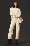 Maeve The Colette Cropped Wide-leg Faux Leather Pants By  In White
