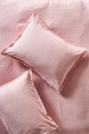 Anthropologie Washed Linen Shams, Set Of 2 In Pink
