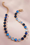 Anthropologie Glitzy Crystal Necklace In Blue