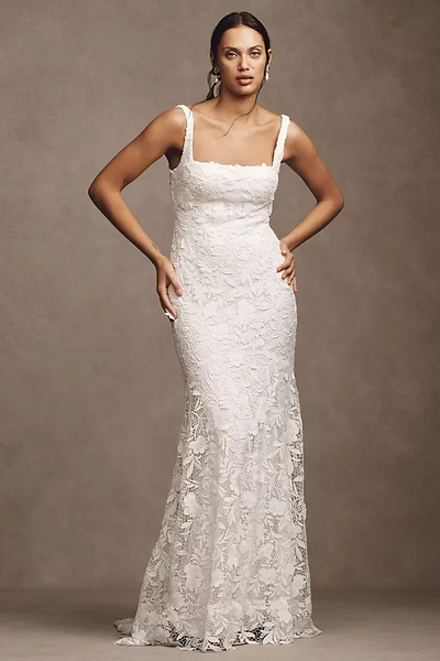 Jenny Yoo Jenny By  Greta Square-neck Lace Wedding Gown In White