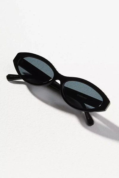 By Anthropologie Pearl-trim Cat-eye Sunglasses In Black
