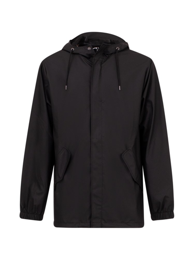 Rains Drawstring Hooded Jacket In Black