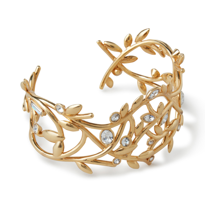 Mulberry Leaf Cuff Bracelet In Gold