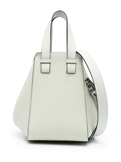 Loewe Hammock Compact Leather Tote Bag In Soft_white