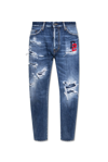 DSQUARED2 DSQUARED2 LOGO PATCH DISTRESSED JEANS