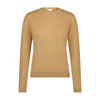 Minnie Rose Frayed Cable-knit Sweater In Camel