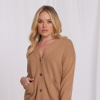 Minnie Rose Plus Size Cotton Cashmere Oversized Cardi In Brown