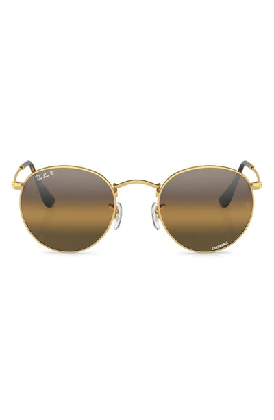 RAY BAN RAY-BAN 50MM ROUND POLARIZED SUNGLASSES