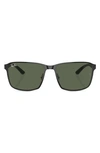 Ray Ban 59mm Square Gradient Sunglasses In Black Silver