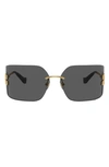 Miu Miu Womens Gold Mu 54ys Square-frame Metal Sunglasses In Gold/ Grey