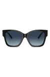 Tiffany & Co 54mm Gradient Polarized Square Sunglasses In Black